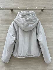 Okify Canada Goose Gray Reversible Teddy Bear Plush Hooded Jacket - 5