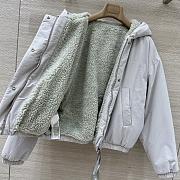 Okify Canada Goose Gray Reversible Teddy Bear Plush Hooded Jacket - 4