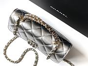 Okify CC 25s Kelly Bag In Silver With Cross Handle 18x10x4.5cm - 2