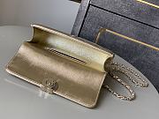 Okify CC 25s Kelly Bag In Gold With Cross Handle 18x10x4.5cm - 2