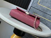 Okify CC 25s Kelly Bag In Red Burgundy Caviar With Cross Handle 18x10x4.5cm - 2