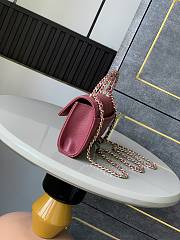 Okify CC 25s Kelly Bag In Red Burgundy Caviar With Cross Handle 18x10x4.5cm - 5