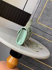 Okify CC 25s Kelly Bag In Green Mint Caviar With Cross Handle 18x10x4.5cm - 4