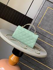 Okify CC 25s Kelly Bag In Green Mint Caviar With Cross Handle 18x10x4.5cm - 2