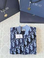 Okify Dior Blue Oblique Zip Up Cardigan  - 5