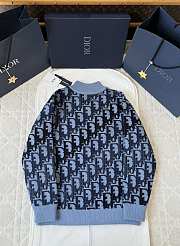 Okify Dior Blue Oblique Zip Up Cardigan  - 2