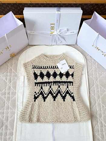 Okify Dior Knitted Sleeveless Tank Top Sweater