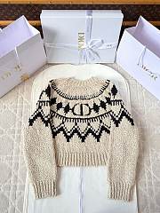 Okify Dior Beige Knitted Sweater  - 1