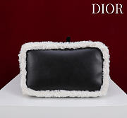 Okify Dior Toujours Medium Flat Macrocannage Bag In Black Calfskin With Fur 28.5x21.5x17cm - 3