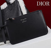 Okify Dior Toujours Medium Flat Macrocannage Bag In Black Calfskin With Fur 28.5x21.5x17cm - 2