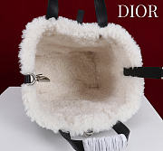 Okify Dior Toujours Vertical Medium Tote Bag In Black Calfskin With Fur 23x25x11cm - 6