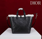 Okify Dior Toujours Vertical Medium Tote Bag In Black Calfskin With Fur 23x25x11cm - 2