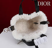 Okify Dior Toujours Vertical Small Tote Bag In Black Calfskin With Fur 18.5x18.5x12cm - 5