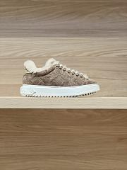 Okify Louis Vuitton Light Brown Fur Sneakers For Women - 4