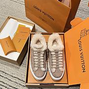 Okify Louis Vuitton Light Brown Fur Sneakers For Women - 5