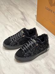 Okify Louis Vuitton Black Fur Sneakers For Women - 6