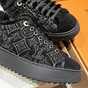 Okify Louis Vuitton Black Fur Sneakers For Women - 4