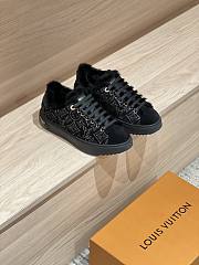 Okify Louis Vuitton Black Fur Sneakers For Women - 1