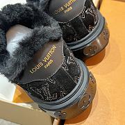 Okify Louis Vuitton Black Fur Sneakers For Women - 2
