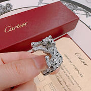Okify Cartier V Silver Leopard Ring  - 4