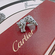 Okify Cartier V Silver Leopard Ring  - 2
