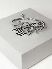 Okify Vivienne Westwood Bow Silver Bracelet - 4