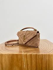 Okify YSL Mini College Bag In Light Pink Suede 20x13x3cm - 2