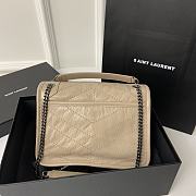 Okify YSL Niki Baby Bag In Beige Vintage Leather 22x16.5x12cm    - 4