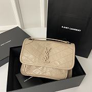Okify YSL Niki Baby Bag In Beige Vintage Leather 22x16.5x12cm    - 1