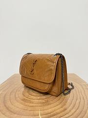 Okify YSL Niki Baby Bag In Brown Caramel Vintage Leather 22x16.5x12cm    - 2
