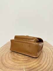 Okify YSL Niki Baby Bag In Brown Caramel Vintage Leather 22x16.5x12cm    - 3