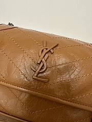 Okify YSL Niki Baby Bag In Brown Caramel Vintage Leather 22x16.5x12cm    - 4