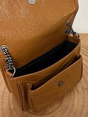 Okify YSL Niki Baby Bag In Brown Caramel Vintage Leather 22x16.5x12cm    - 5