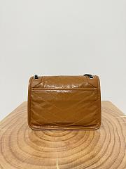 Okify YSL Niki Baby Bag In Brown Caramel Vintage Leather 22x16.5x12cm    - 6