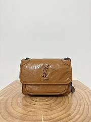 Okify YSL Niki Baby Bag In Brown Caramel Vintage Leather 22x16.5x12cm    - 1