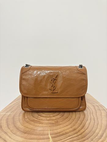 Okify YSL Niki Bag In Brown Caramel Vintage Leather 28x20.5x8.5cm