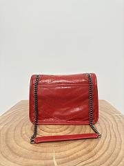 Okify YSL Niki Baby Bag In Red Vintage Leather 22x16.5x12cm    - 3
