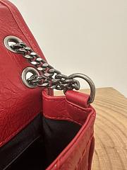 Okify YSL Niki Baby Bag In Red Vintage Leather 22x16.5x12cm    - 5