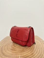 Okify YSL Niki Baby Bag In Red Vintage Leather 22x16.5x12cm    - 6