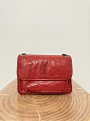 Okify YSL Niki Bag In Red Vintage Leather 28x20.5x8.5cm - 1