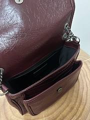 Okify YSL Niki Baby Bag In Red Burgundy Vintage Leather 22x16.5x12cm    - 6