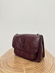 Okify YSL Niki Bag In Red Burgundy Vintage Leather 28x20.5x8.5cm - 6