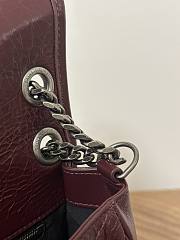 Okify YSL Niki Bag In Red Burgundy Vintage Leather 28x20.5x8.5cm - 5