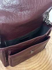 Okify YSL Niki Bag In Red Burgundy Vintage Leather 28x20.5x8.5cm - 4