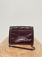Okify YSL Niki Bag In Red Burgundy Vintage Leather 28x20.5x8.5cm - 2