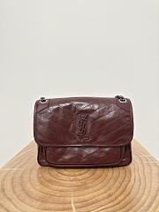 Okify YSL Niki Bag In Red Burgundy Vintage Leather 28x20.5x8.5cm - 1
