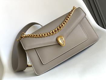 Okify Bvlgari Serpenti East West Maxi Chain Bag In Gray 28x17x6cm