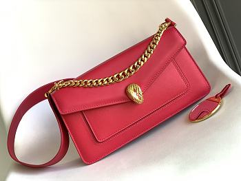 Okify Bvlgari Serpenti East West Maxi Chain Bag In Dark Pink 28x17x6cm