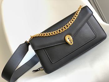 Okify Bvlgari Serpenti East West Maxi Chain Bag In Black 28x17x6cm