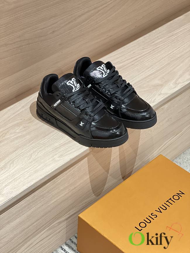 Okify Louis Vuitton Black Epi Men Sneakers - 1